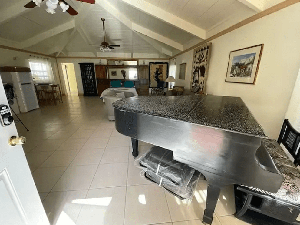 Pina Villa with baby grand piano at SerenitySpaces